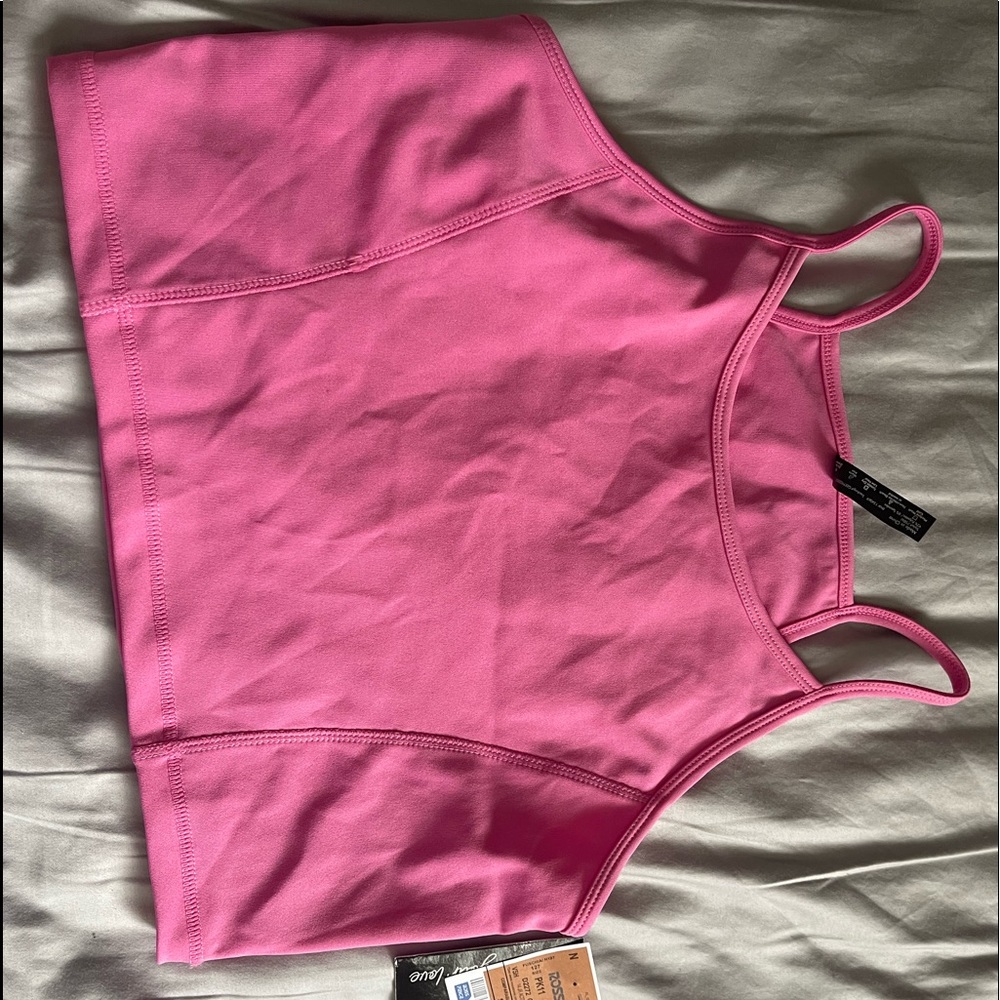 Pink crop top active shirt size xl